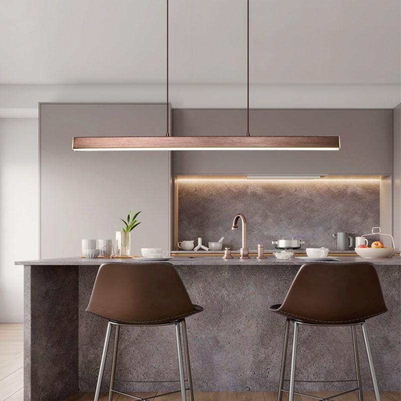 Linear LED Pendant Light, 80-150cm, Black or Brown, Dimmable