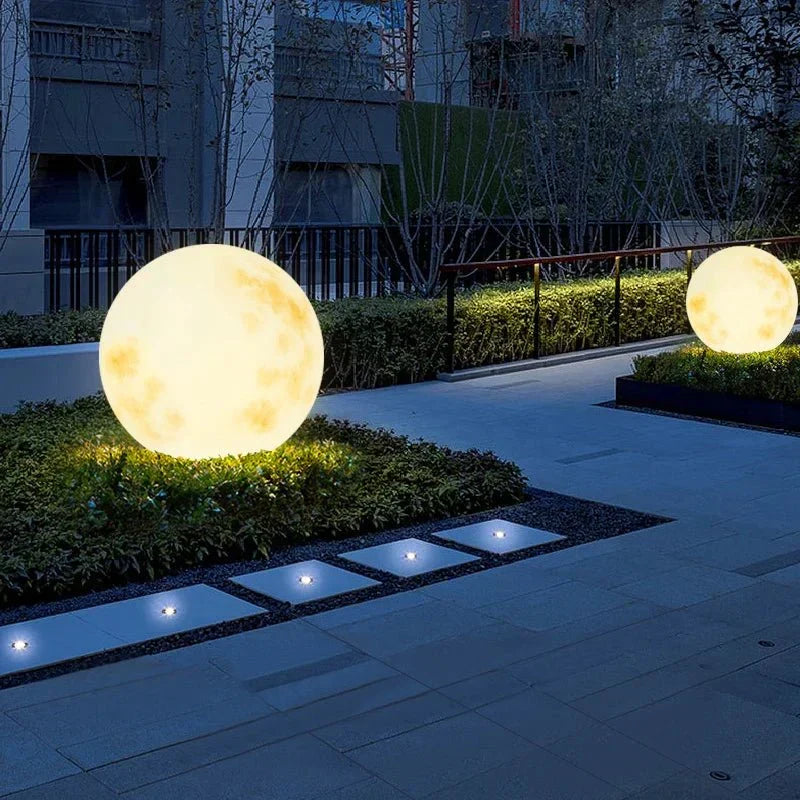 Moon Globe Outdoor Light, USB Rechargeable Warm White LED
