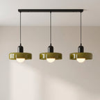 3-Light Coloured Glass Pendant, Geometric Design, 3000K