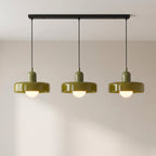 3-Light Coloured Glass Pendant, Geometric Design, 3000K