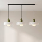 3-Light Coloured Glass Pendant, Geometric Design, 3000K
