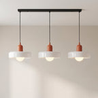 3-Light Coloured Glass Pendant, Geometric Design, 3000K