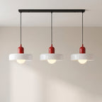 3-Light Coloured Glass Pendant, Geometric Design, 3000K
