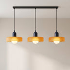 3-Light Coloured Glass Pendant, Geometric Design, 3000K