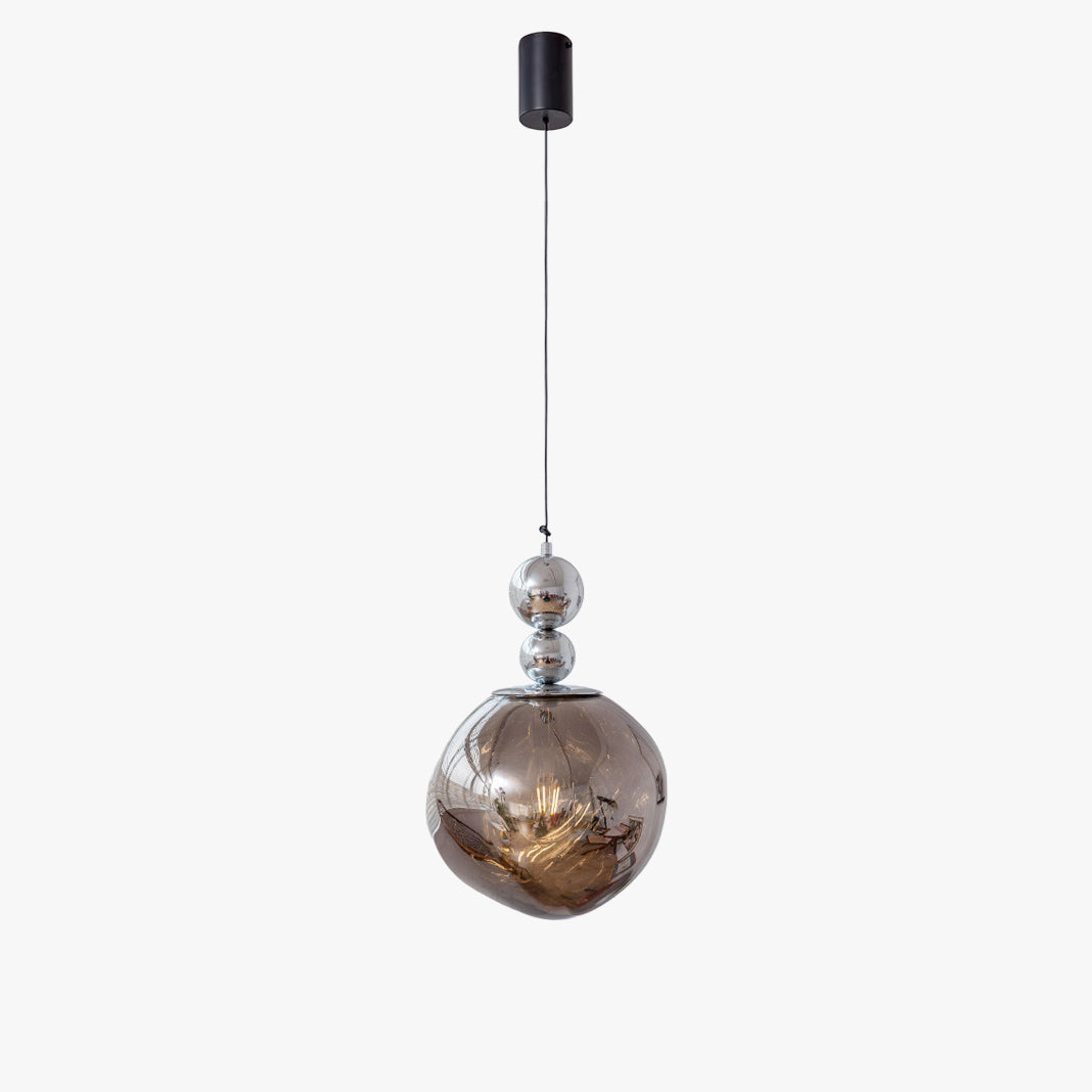 Sculptural Melt Pendant Light in Silver or Smoke Grey, 2 or 5 Globes