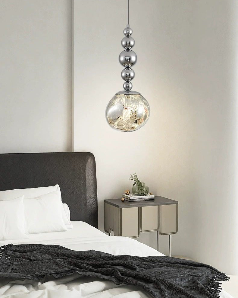 Sculptural Melt Pendant Light in Silver or Smoke Grey, 2 or 5 Globes