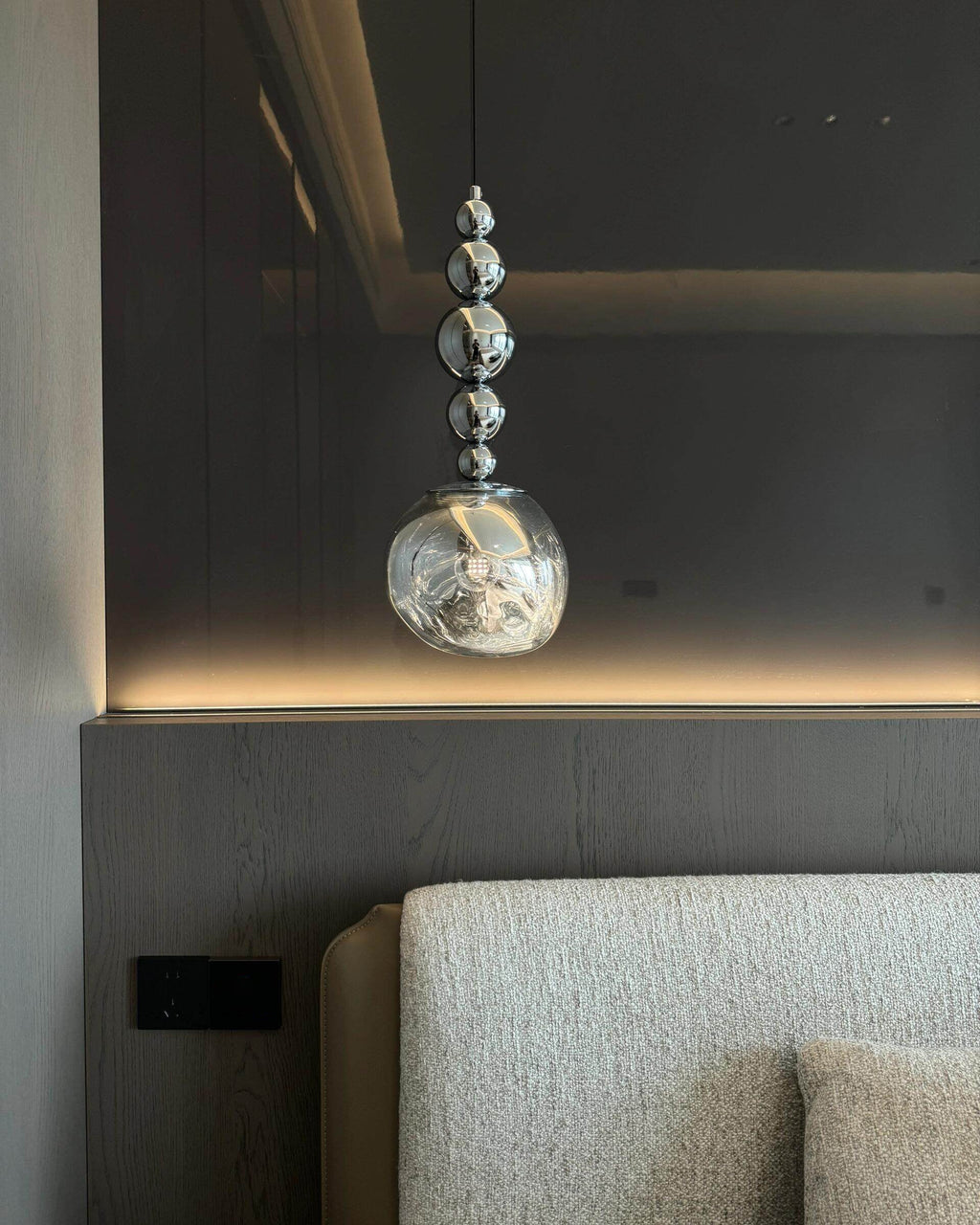 Sculptural Melt Pendant Light in Silver or Smoke Grey, 2 or 5 Globes