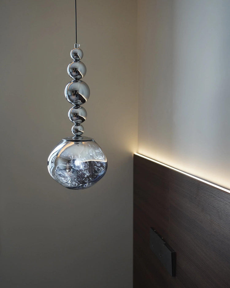 Sculptural Melt Pendant Light in Silver or Smoke Grey, 2 or 5 Globes