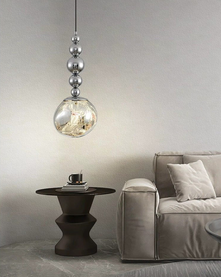 Sculptural Melt Pendant Light in Silver or Smoke Grey, 2 or 5 Globes