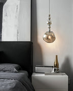 Sculptural Melt Pendant Light in Silver or Smoke Grey, 2 or 5 Globes