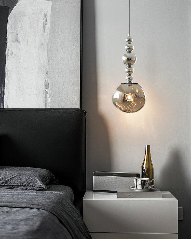 Sculptural Melt Pendant Light in Silver or Smoke Grey, 2 or 5 Globes