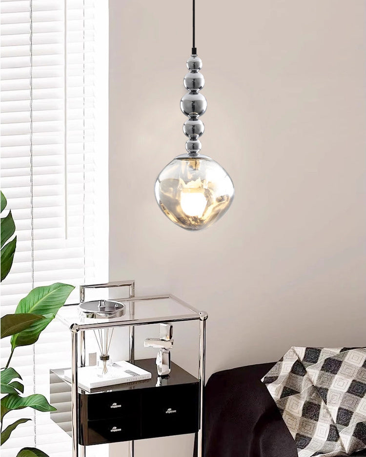 Sculptural Melt Pendant Light in Silver or Smoke Grey, 2 or 5 Globes