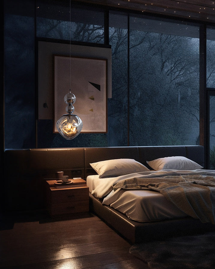Sculptural Melt Pendant Light in Silver or Smoke Grey, 2 or 5 Globes