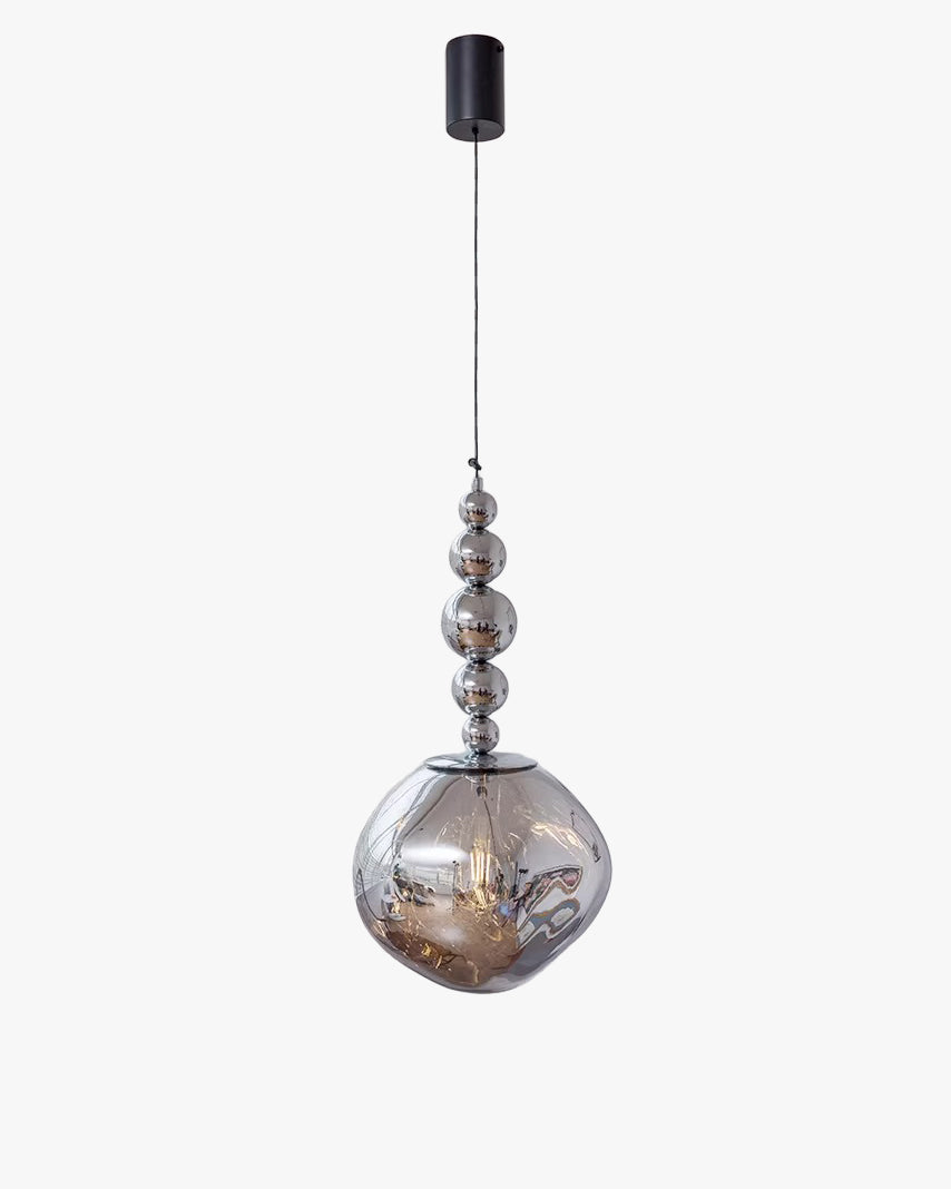 Sculptural Melt Pendant Light in Silver or Smoke Grey, 2 or 5 Globes