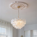 Art Deco Glass Flower Pendant Light with Petal Shades, Three Colours