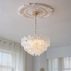 Art Deco Glass Flower Pendant Light with Petal Shades, Three Colours