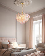 Art Deco Glass Flower Pendant Light with Petal Shades, Three Colours
