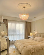 Art Deco Glass Flower Pendant Light with Petal Shades, Three Colours