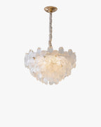 Art Deco Glass Flower Pendant Light with Petal Shades, Three Colours