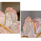 Art Deco Glass Flower Pendant Light with Petal Shades, Three Colours