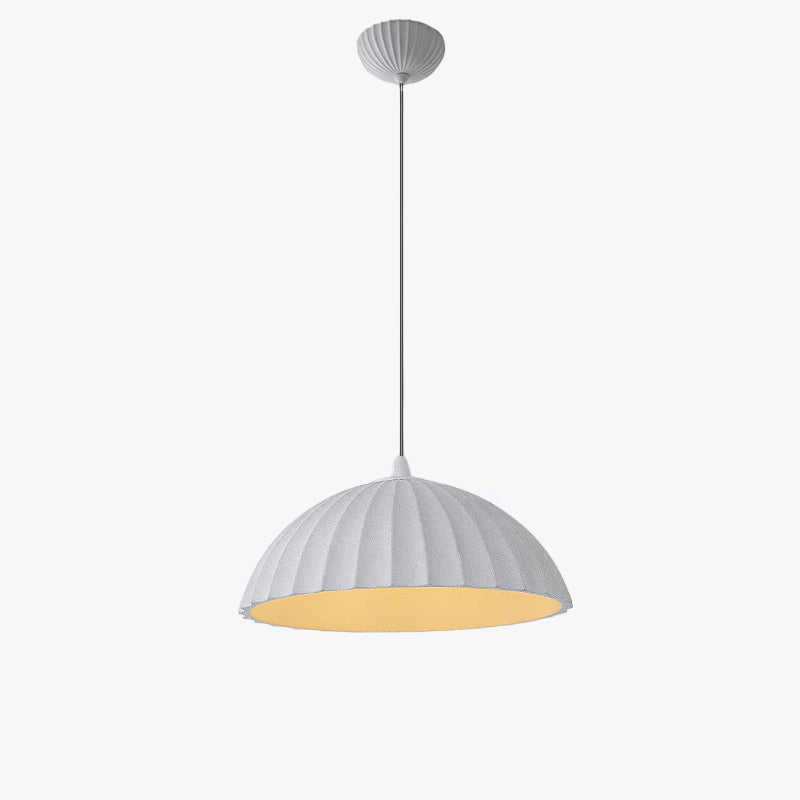 Plaster Dome Pendant Light in White or Grey, Minimalist Design