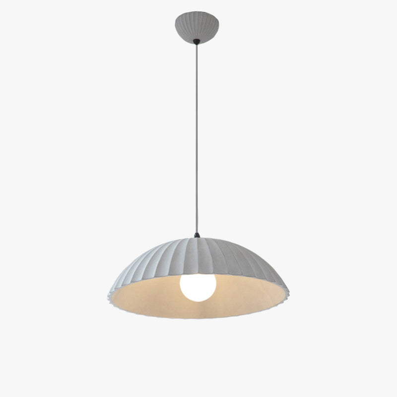 Plaster Dome Pendant Light in White or Grey, Minimalist Design