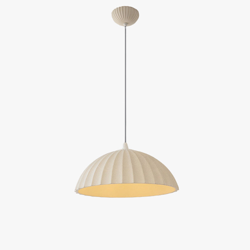 Plaster Dome Pendant Light in White or Grey, Minimalist Design