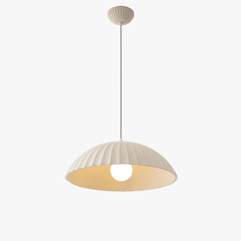 Plaster Dome Pendant Light in White or Grey, Minimalist Design