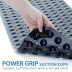 Extra-Long Non-Slip Bath Mat with Suction Cups, 101 x 40cm