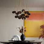 Wooden Cluster Chandelier with Multiple Lights, Warm White