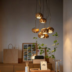 Wooden Cluster Chandelier with Multiple Lights, Warm White