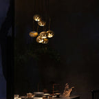 Wooden Cluster Chandelier with Multiple Lights, Warm White
