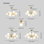 Glass Petal Flower Chandelier with Multiple Lights, G9 LED