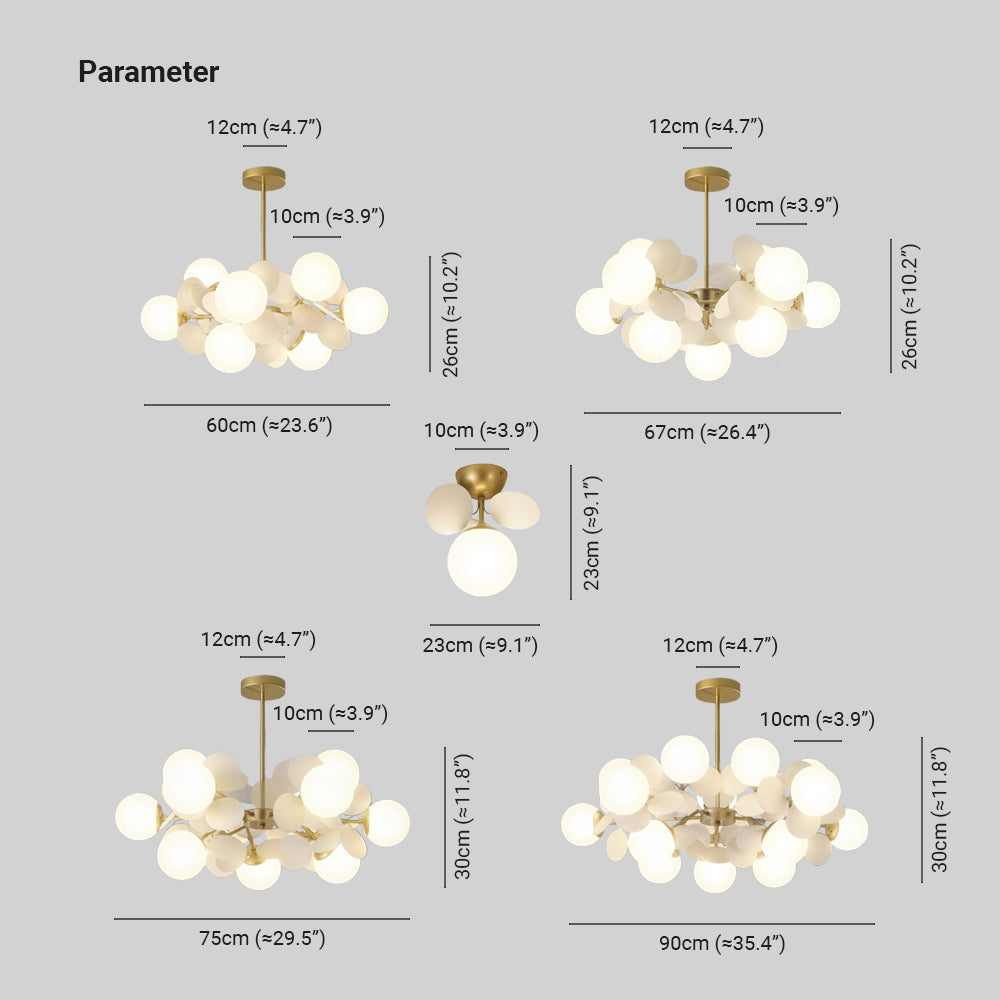Glass and Acrylic Chandelier with G9 LEDs, 3 Colour Settings