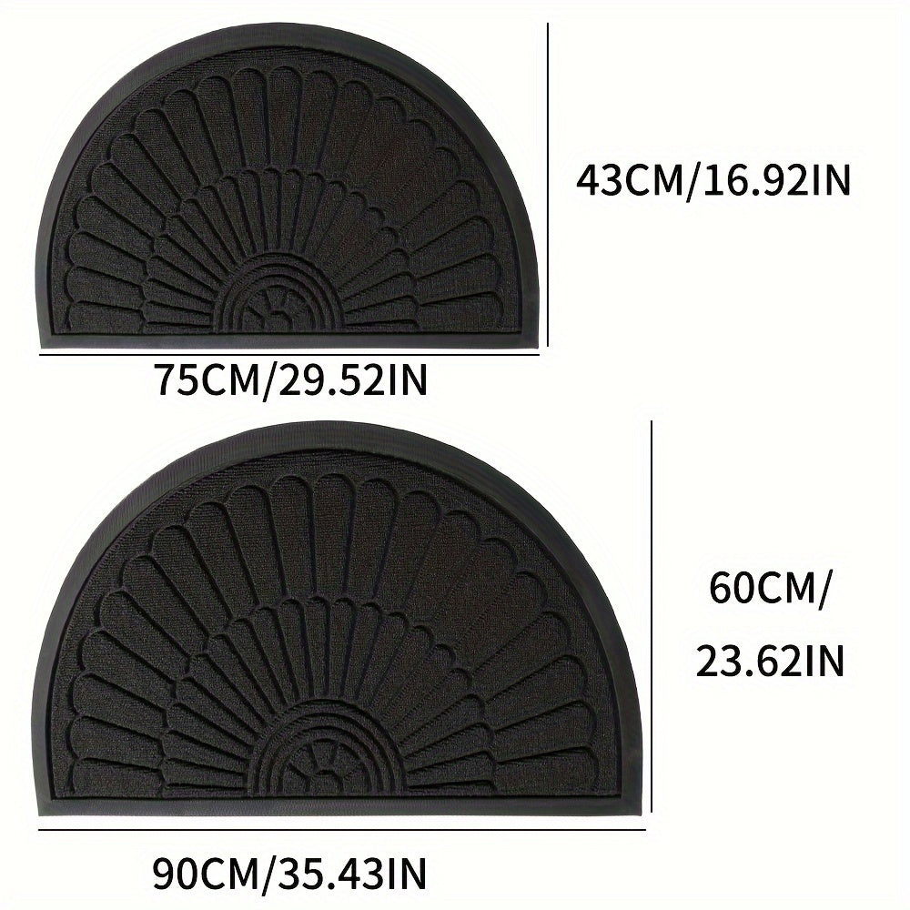 Half Round Rubber Doormat, Non-Slip for Indoors and Outdoors