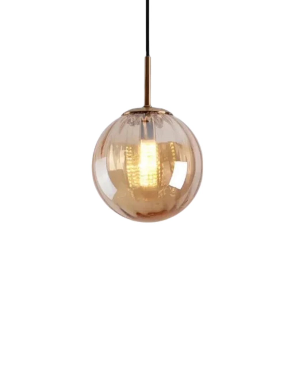 Textured Glass Globe Pendant Light, Adjustable Drop