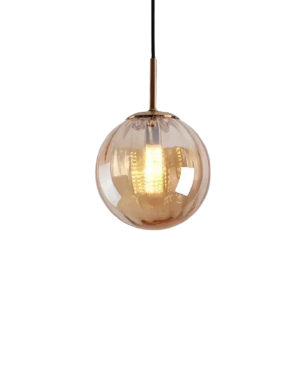 Textured Glass Globe Pendant Light, Adjustable Drop