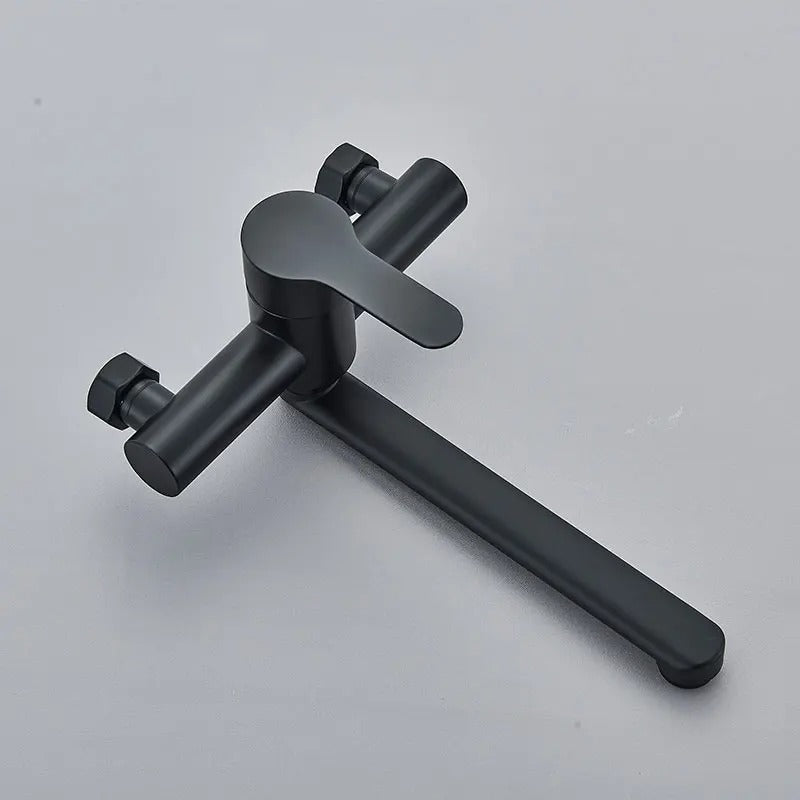 Wall Mounted Tap with Twin Handles and 360 Swivel Spout
