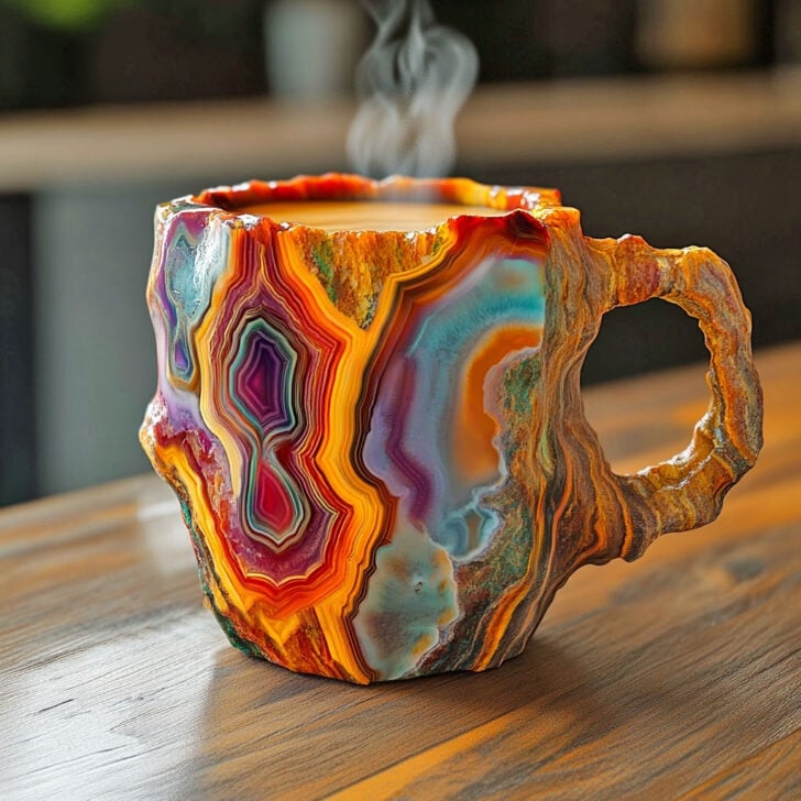 Gemstone-Effect Ceramic Mug, 200 ml, Hand Finished