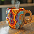 Gemstone-Effect Ceramic Mug, 200 ml, Hand Finished