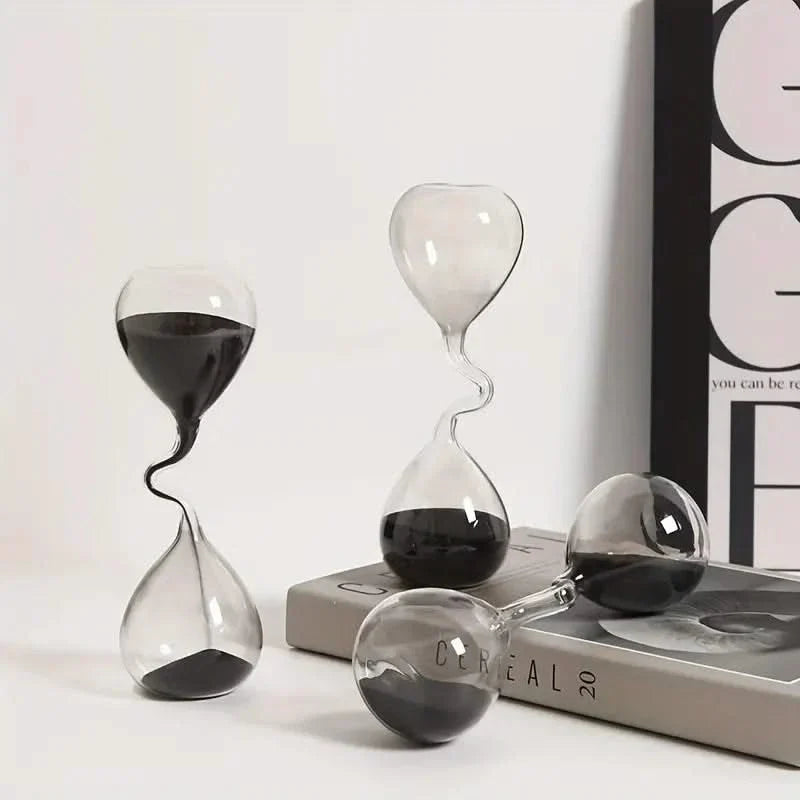 Twisted Glass Hourglass, Decorative Sand Timer