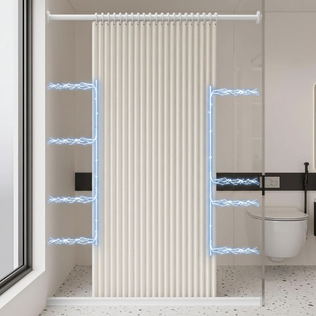 Magnetic Folding Shower Screen, Waterproof PVC Divider