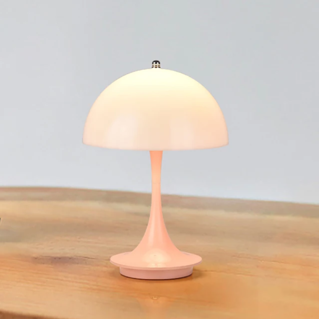 Cordless Rechargeable LED Table Lamp in Metal and Glass