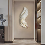 Feather LED Wall Art Light with Hidden Strip and Remote Dimmer