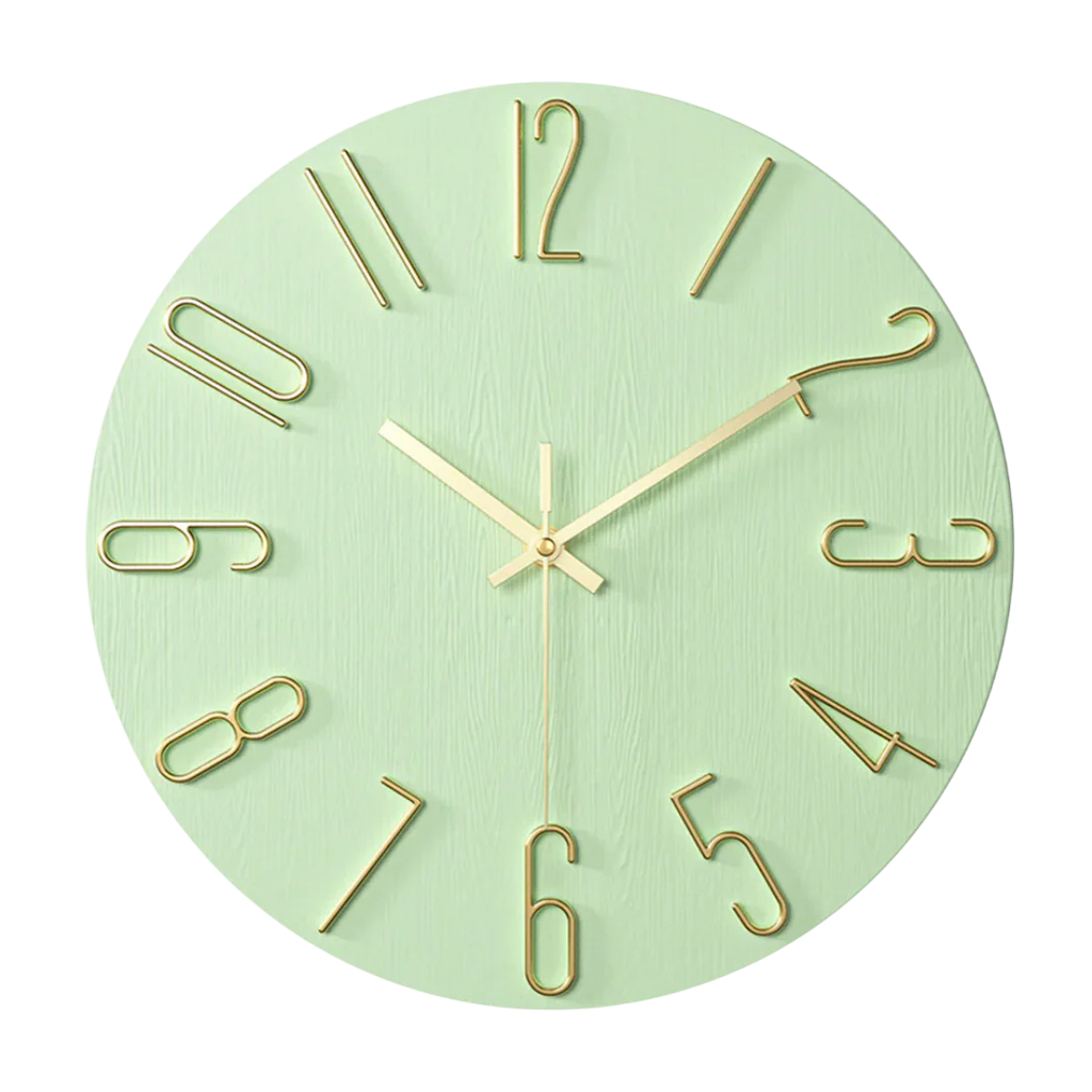 Silent Quartz Wall Clock 30cm, Minimal Design, 7 Colours