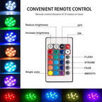 Submersible LED Pool Light with Remote Control, IP68 Waterproof