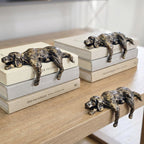 Geometric Iron Dog Sculpture, Minimalist Desk Ornament