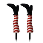 Halloween Witch Legs Garden Decoration with Striped Socks