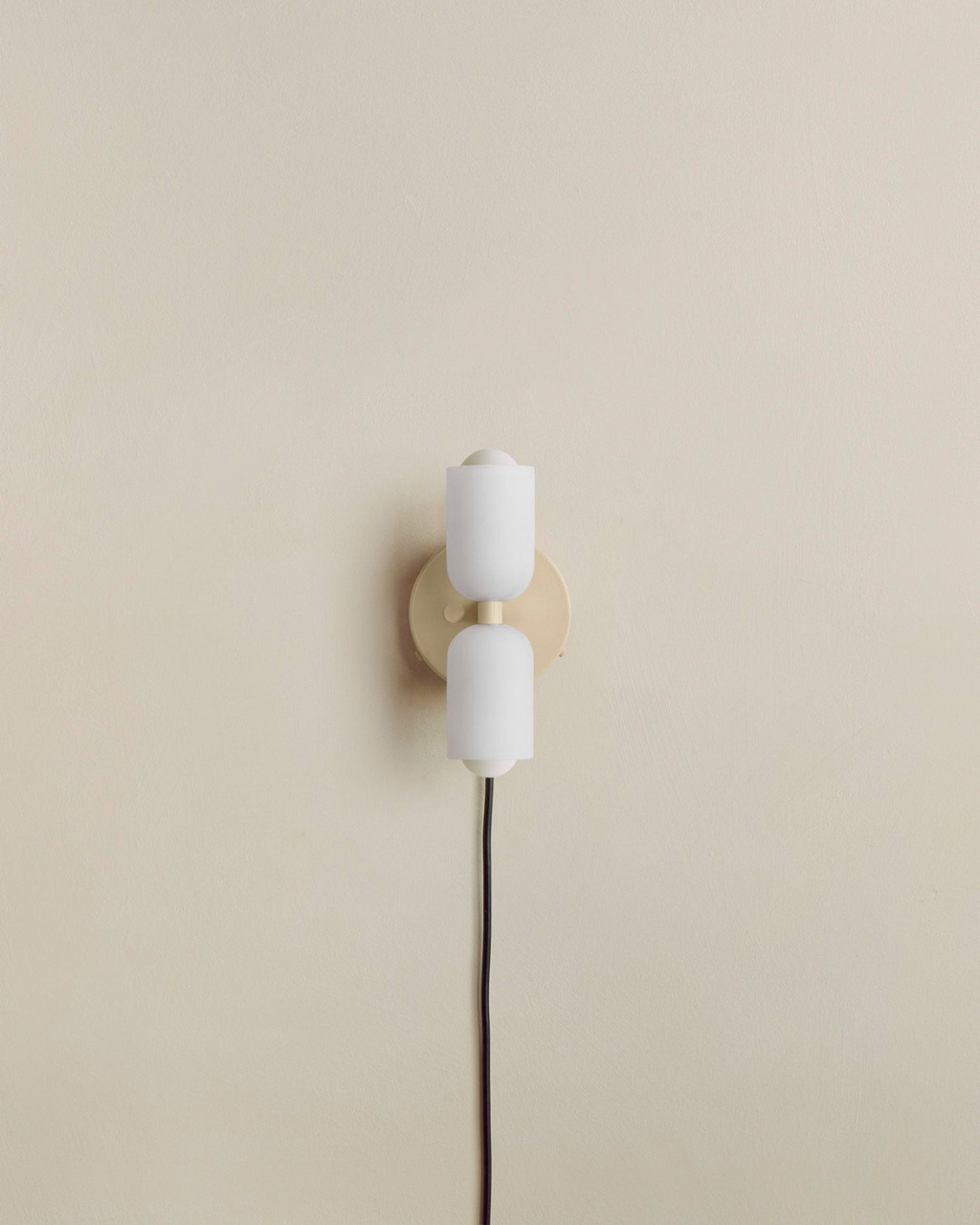 Twin Glass Shade Wall Light, E27, Six Colours, Plug-In or Wired