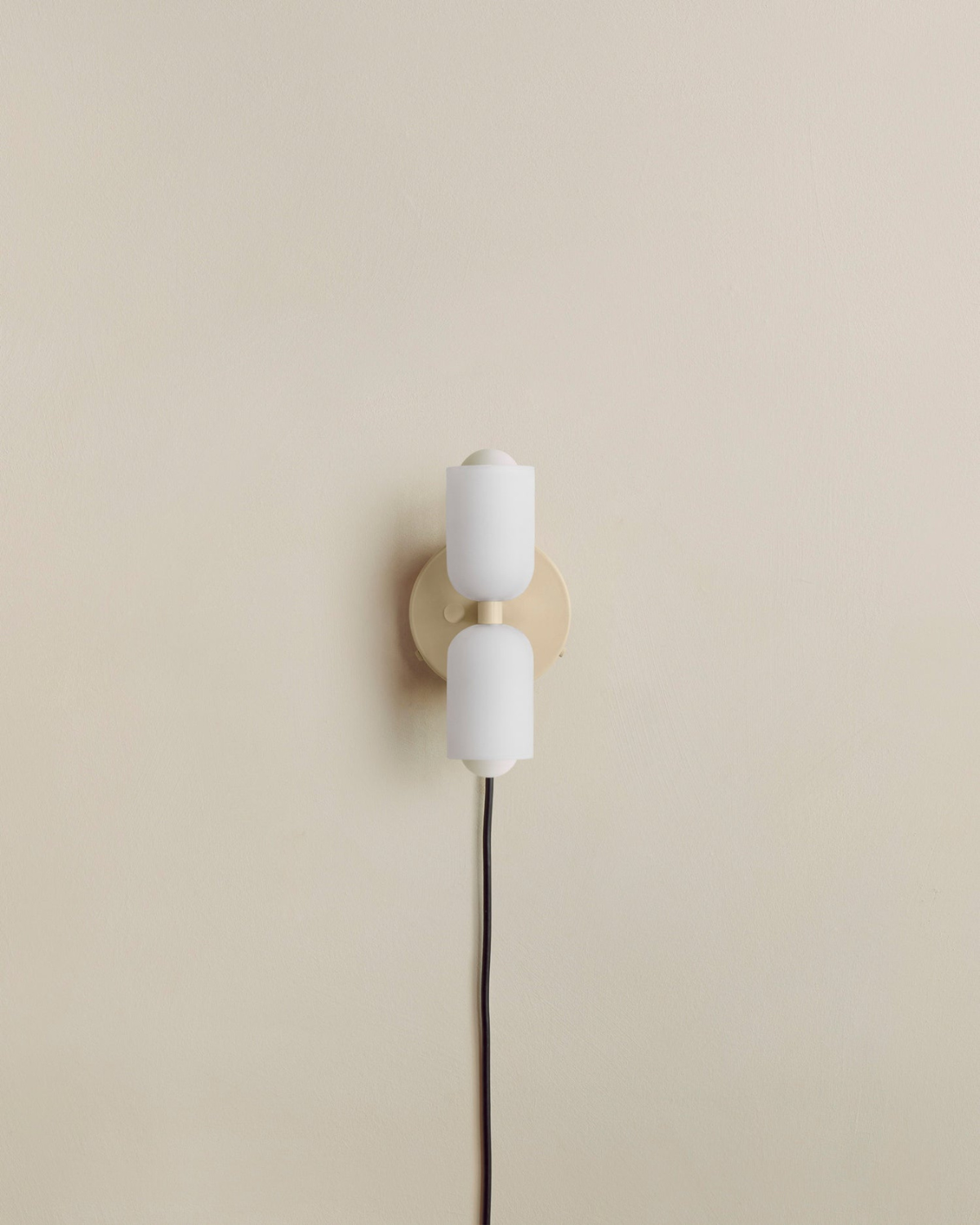Twin Glass Shade Wall Light, E27, Six Colours, Plug-In or Wired